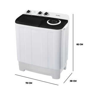 GLOBAL 7KG SEMI-AUTOMATIC WASHING MACHINE WHITE 155V-510W | GB7KG - Image 