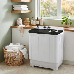 GLOBAL 7KG SEMI-AUTOMATIC WASHING MACHINE WHITE 155V-510W | GB7KG - Image 