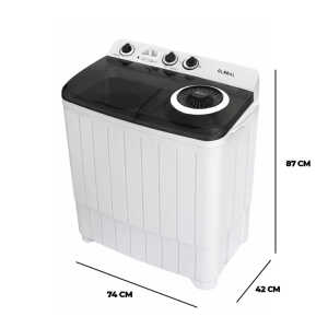 GLOBAL 9KG SEMI-AUTOMATIC WASHING MACHINE WHITE 115V-530W | GB9KG - Image 