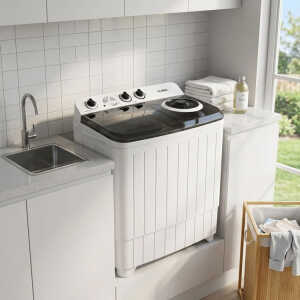 GLOBAL 9KG SEMI-AUTOMATIC WASHING MACHINE WHITE 115V-530W | GB9KG - Image 