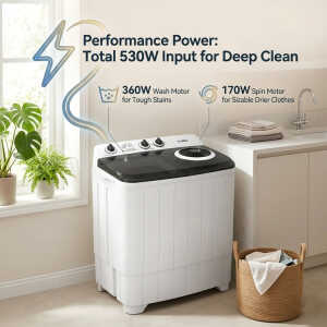 GLOBAL 9KG SEMI-AUTOMATIC WASHING MACHINE WHITE 115V-530W | GB9KG - Image 
