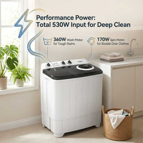 GLOBAL 9KG SEMI-AUTOMATIC WASHING MACHINE WHITE 115V-530W | GB9KG - Image 