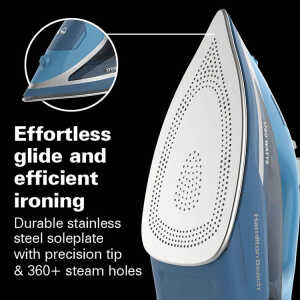 HAMILTON BEACH STEAM IRON W/ RETRACTABLE CORD BLUE 120V-1700W | HB-14216 - Image 