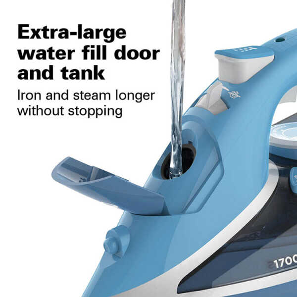 HAMILTON BEACH STEAM IRON W/ RETRACTABLE CORD BLUE 120V-1700W | HB-14216 - Image 