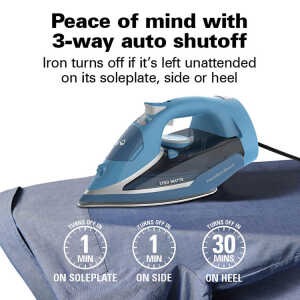 HAMILTON BEACH STEAM IRON W/ RETRACTABLE CORD BLUE 120V-1700W | HB-14216 - Image 