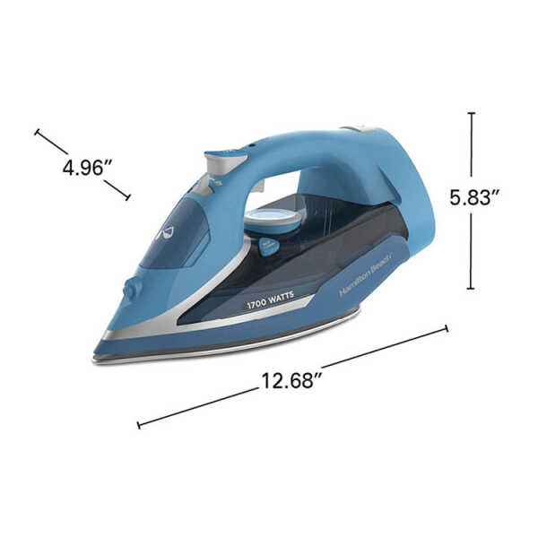 HAMILTON BEACH STEAM IRON W/ RETRACTABLE CORD BLUE 120V-1700W | HB-14216 - Image 