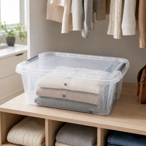 HOMESTAR PLASTIC 40LT ORGANIZER BOX WITH LID | HOBI-0407 - Image 