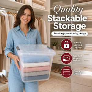 PLASTIC 20LT ORGANIZER BOX WITH LID | HOBI-0413 - Image 