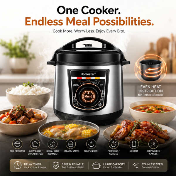 HOMESTAR 6LTR MULTIFUNCTIONAL COOKER | HS-SK03 - Image 