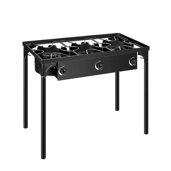 3 BURNERS OUTDOOR GAS STOVE BLACK | HS003DCIS - Image 