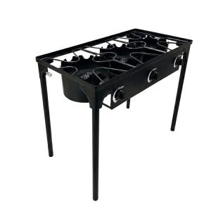 3 BURNERS OUTDOOR GAS STOVE BLACK | HS003DCIS - Image 