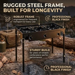 3 BURNERS OUTDOOR GAS STOVE BLACK | HS003DCIS - Image 