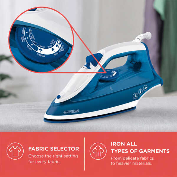 BLACK+DECKER STEAM IRON BLUE | IRBD350BL - Image 