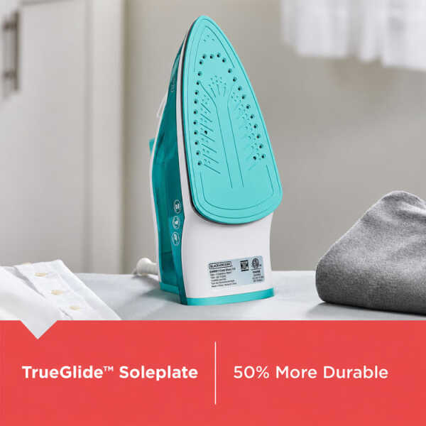 BLACK+DECKER TRUEGLIDE STEAM IRON GREEN | IRBD352 - Image 