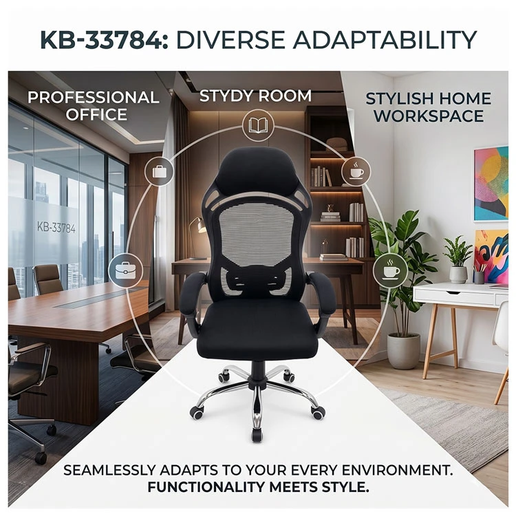 Ergonomic Office Chair with Armrests – Black | KB-33784