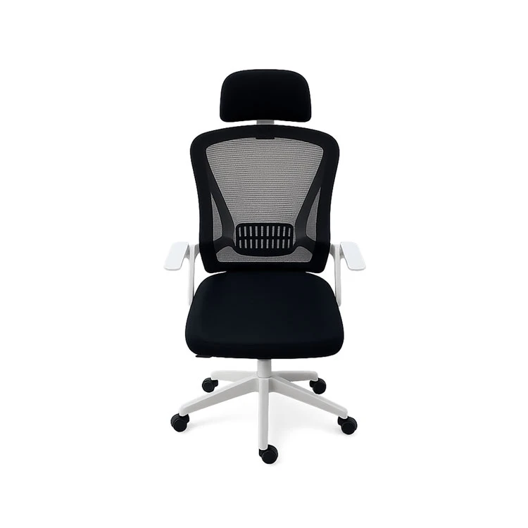 Black and white office chair with armrests, model KB-33874