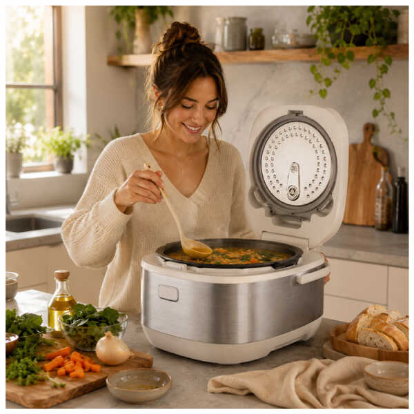 MOI INDUCTION 1.8L / 10 CUPS UNCOOKED RICE COOKER WHITE | MRCD15CDW - Image 