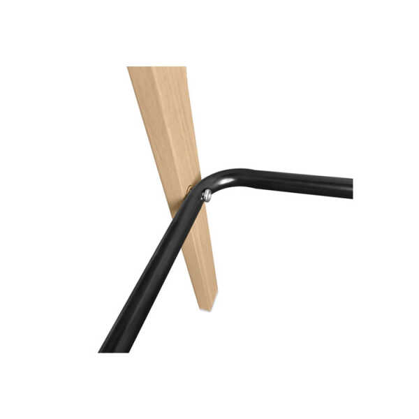 PLASTIC BAR STOOL ON METAL LEGS & STYLISH WOOD-LOOK FINISH | NS367465 - Image 