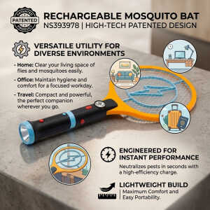 RECHARGEABLE ELECTRONIC MUSQUITO BAT | NS393978 - Image 