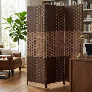 4 PANEL FOLDABLE ROOM DEVIDER ASSORTED COLORS | NS399805 - Image 