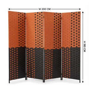 4 PANEL FOLDABLE ROOM DEVIDER ASSORTED COLORS | NS399805 - Image 