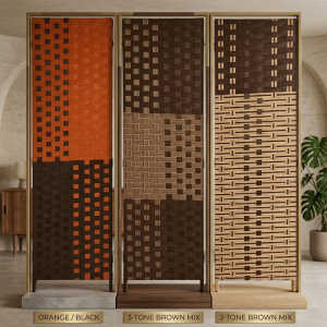 4 PANEL FOLDABLE ROOM DEVIDER ASSORTED COLORS | NS399805 - Image 