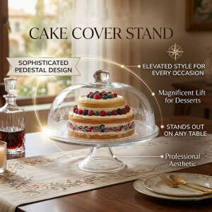 ROUND GLASS CAKE COVER STAND DIA29XH19CM | NS432948 - Image 