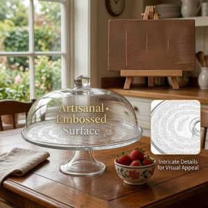 ROUND GLASS CAKE COVER STAND DIA29XH19CM | NS432948 - Image 