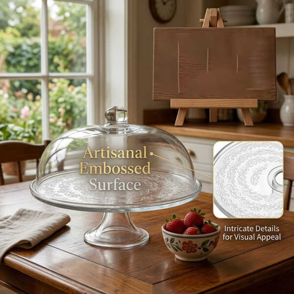ROUND GLASS CAKE COVER STAND DIA29XH19CM | NS432948 - Image 