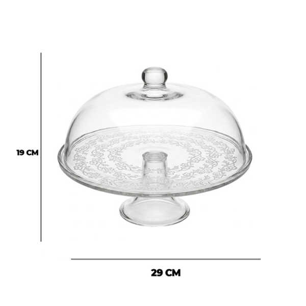 ROUND GLASS CAKE COVER STAND DIA29XH19CM | NS432948 - Image 