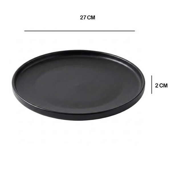 CHEFMAKER PHOENIX CERAMIC DINNERWARE SET BLACK 16PCS (4X MUGS/4 BOWLS/4X BIG PLATES/4X SMALL PLATES) | NS433234 - Image 