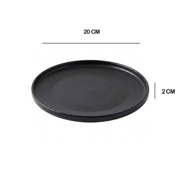 CHEFMAKER PHOENIX CERAMIC DINNERWARE SET BLACK 16PCS (4X MUGS/4 BOWLS/4X BIG PLATES/4X SMALL PLATES) | NS433234 - Image 