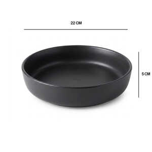 CHEFMAKER PHOENIX CERAMIC DINNERWARE SET BLACK 16PCS (4X MUGS/4 BOWLS/4X BIG PLATES/4X SMALL PLATES) | NS433234 - Image 
