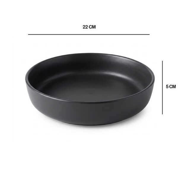 CHEFMAKER PHOENIX CERAMIC DINNERWARE SET BLACK 16PCS (4X MUGS/4 BOWLS/4X BIG PLATES/4X SMALL PLATES) | NS433234 - Image 