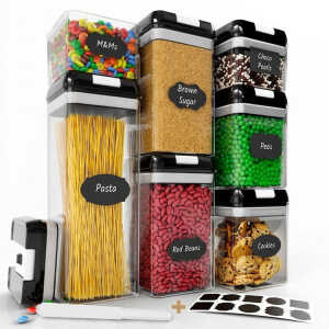 7PCS PLASTIC FOOD STORAGE CONTAINER SET (1X1.9L | 2X1.2L | 2X0.8L | 2X0.5L) | NS434088 - Image 