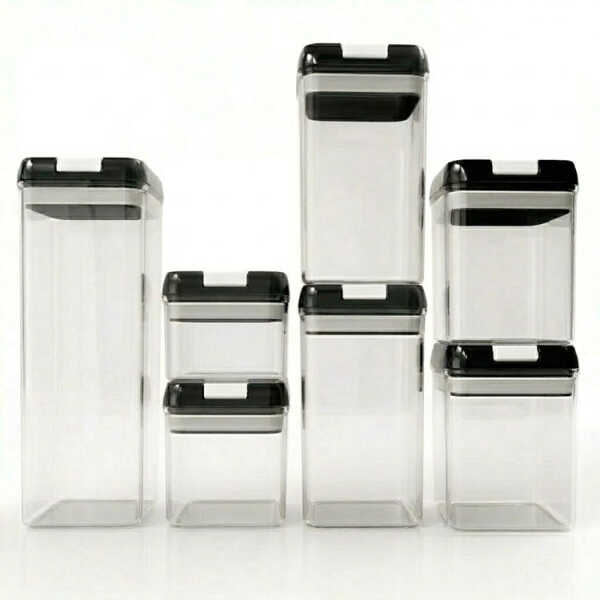 7PCS PLASTIC FOOD STORAGE CONTAINER SET (1X1.9L | 2X1.2L | 2X0.8L | 2X0.5L) | NS434088 - Image 