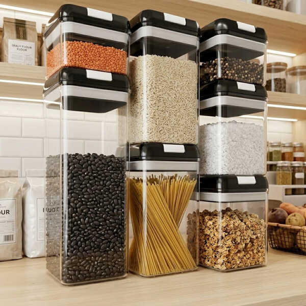 7PCS PLASTIC FOOD STORAGE CONTAINER SET (1X1.9L | 2X1.2L | 2X0.8L | 2X0.5L) | NS434088 - Image 