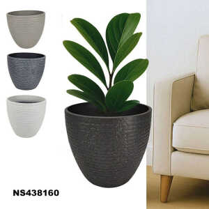 ROUND PLASTIC PLANT POT DIA37XH34CM ASSORTED COLORS | NS438160 - Image 