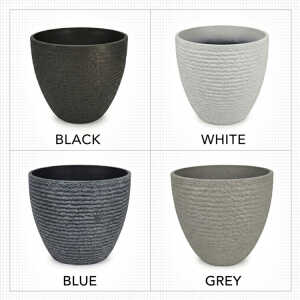 ROUND PLASTIC PLANT POT DIA37XH34CM ASSORTED COLORS | NS438160 - Image 