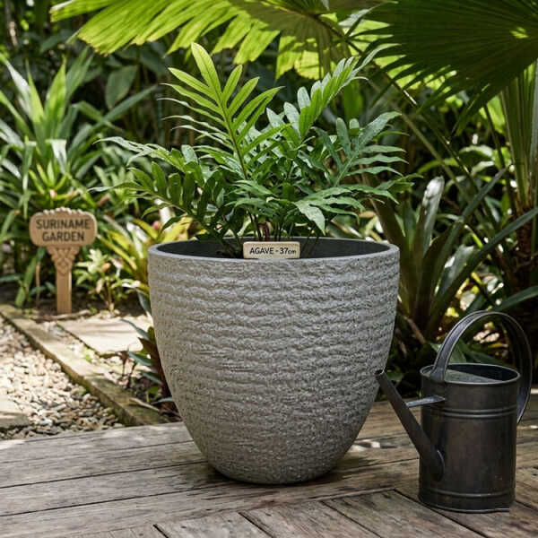 ROUND PLASTIC PLANT POT DIA37XH34CM ASSORTED COLORS | NS438160 - Image 