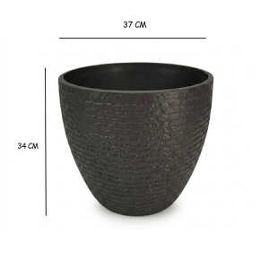 ROUND PLASTIC PLANT POT DIA37XH34CM ASSORTED COLORS | NS438160 - Image 