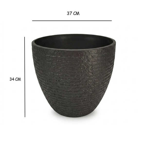 ROUND PLASTIC PLANT POT DIA37XH34CM ASSORTED COLORS | NS438160 - Image 