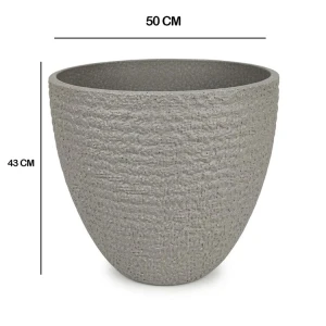 ROUND PLASTIC PLANT POT DIA50XH43CM ASSORTED COLORS | NS438162 - Image 