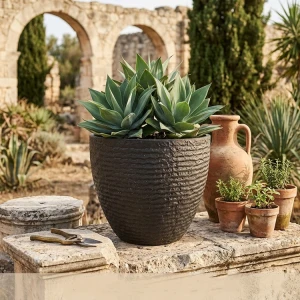 ROUND PLASTIC PLANT POT DIA50XH43CM ASSORTED COLORS | NS438162 - Image 