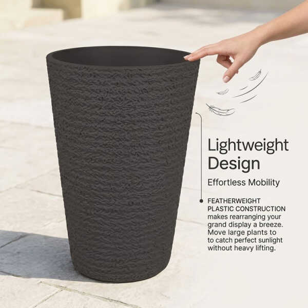CYLINDER PLASTIC PLANT POT DIA44XH65CM ASSORTED COLORS | NS438165 - Image 