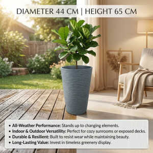 CYLINDER PLASTIC PLANT POT DIA44XH65CM ASSORTED COLORS | NS438165 - Image 