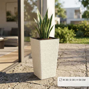 SQUARE PLASTIC PLANT POT W30XD30XH54CM ASSORTED COLORS | NS438167 - Image 