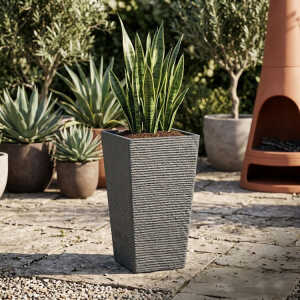 SQUARE PLASTIC PLANT POT W30XD30XH54CM ASSORTED COLORS | NS438167 - Image 