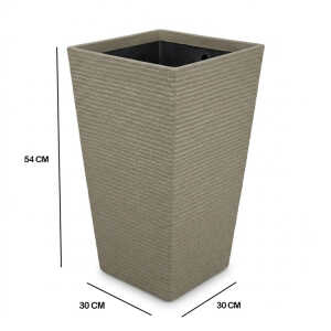 SQUARE PLASTIC PLANT POT W30XD30XH54CM ASSORTED COLORS | NS438167 - Image 