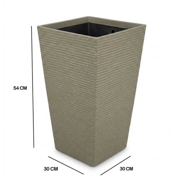SQUARE PLASTIC PLANT POT W30XD30XH54CM ASSORTED COLORS | NS438167 - Image 